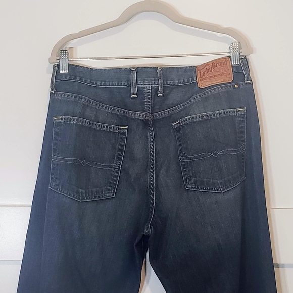 Lucky Brand Jeans 36X33 Button Fly Slim Bootleg 100% Cotton Style 7M10781 Fading - Picture 10 of 16